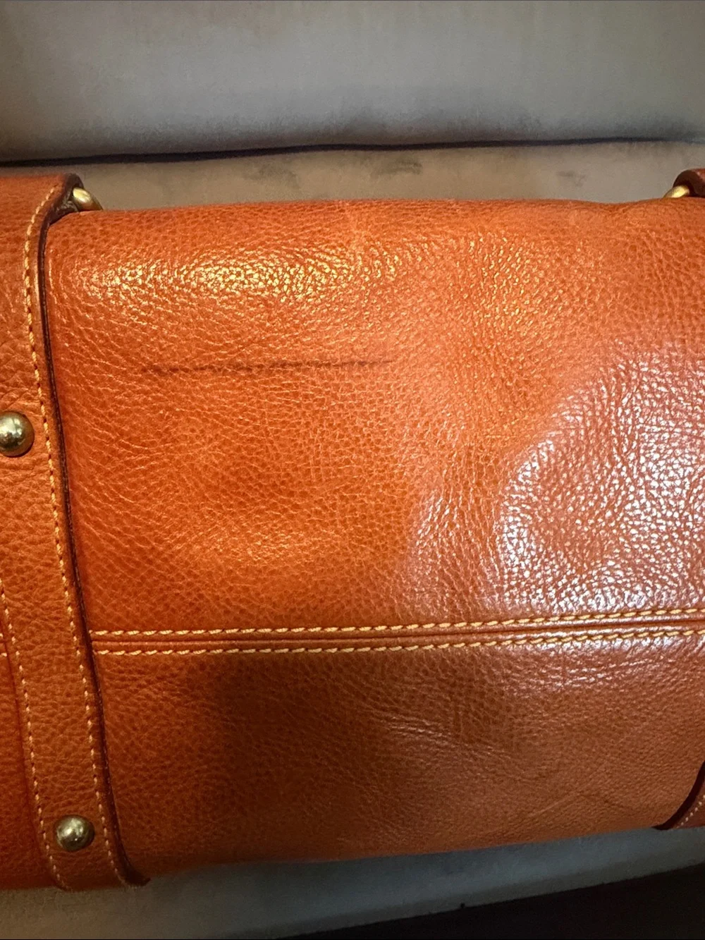 Dooney & Bourke Large Natural Florentine Satchel with crossbody strap